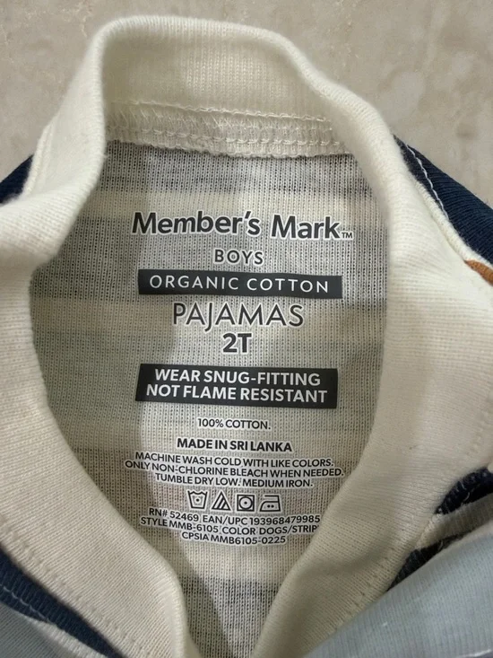 Toddler Striped Long Sleeve Pajama Set - Blue, Navy & Brown - 2T NWOT - Picture 2 of 3